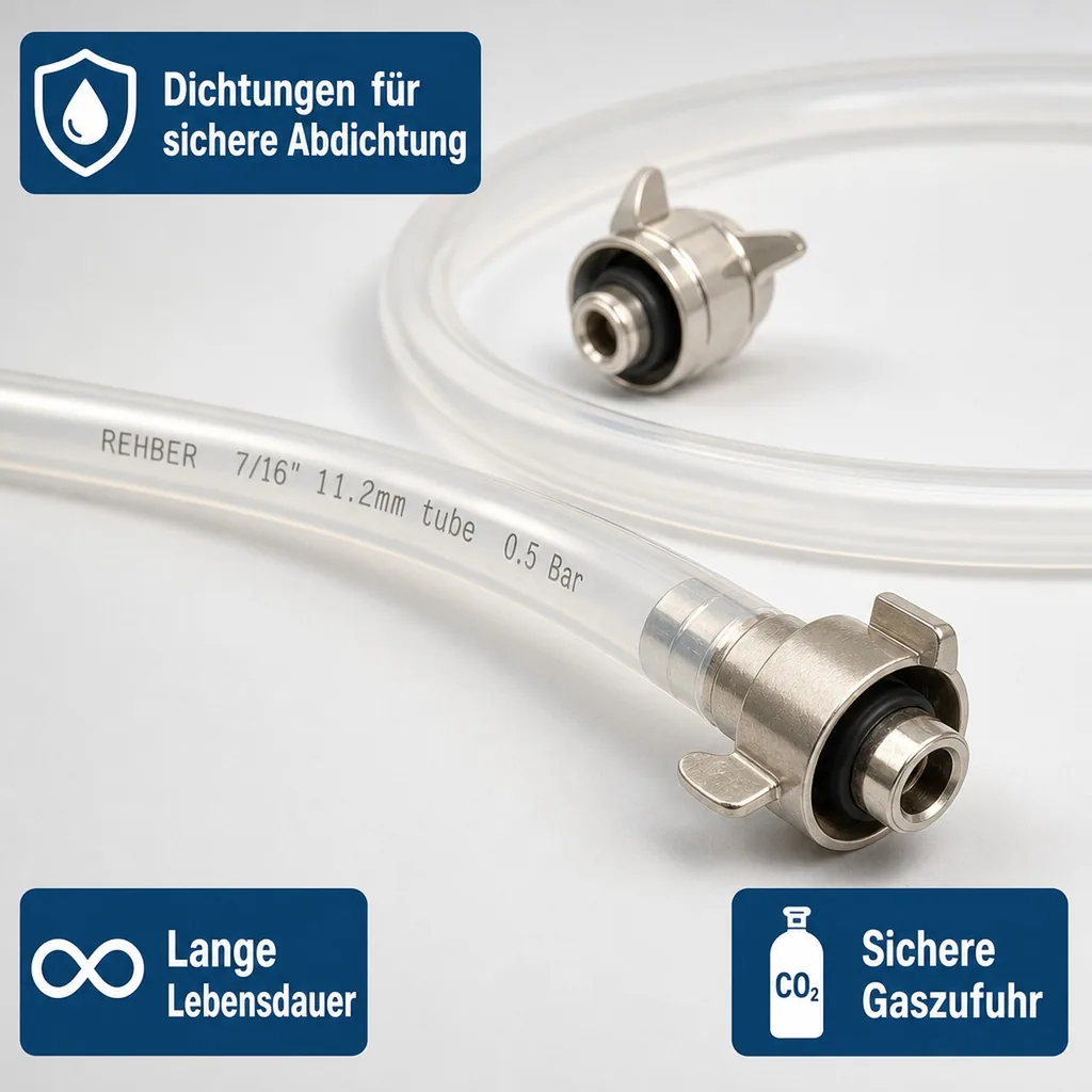 CO2 Schlauch - komplett, 1.5 m lang