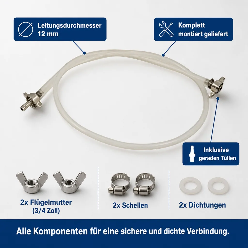 CO2 Schlauch - Komplett, 5.0 m Länge
