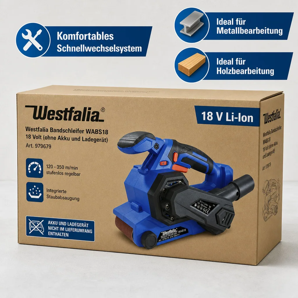 Bandschleifer WABS18 18 Volt (ohne Akku und Ladegerät)