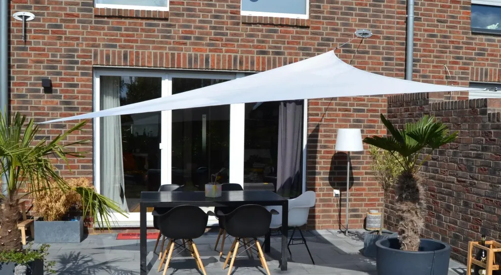 Dreieck-Sonnensegel wasserabweisend silbergrau 360 x 360 x 360cm