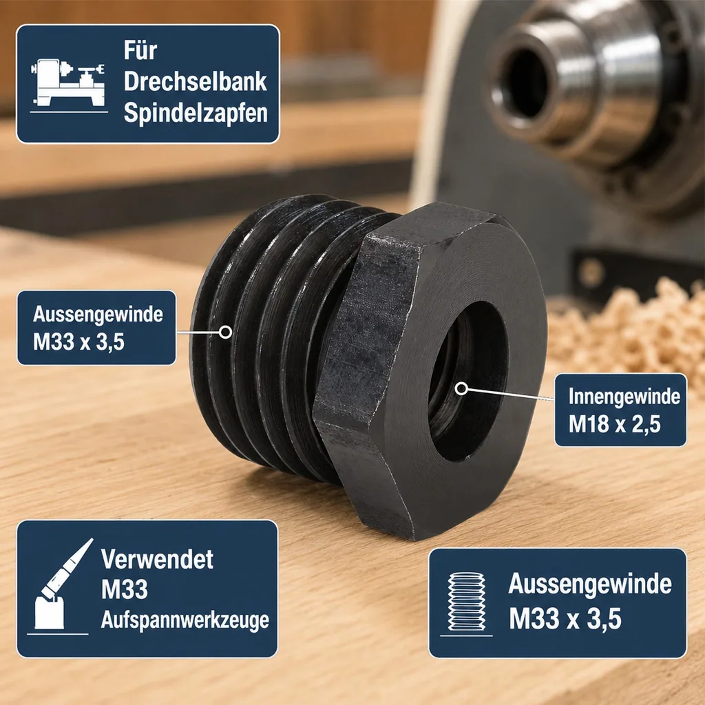 Drechsel Adapter IGM18 auf AGM33