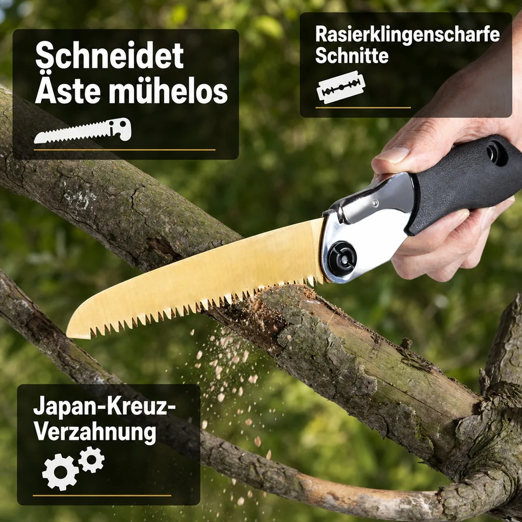 Astsäge, klappbar – Minisäge mit einer Sägeblattlänge von 150 mm