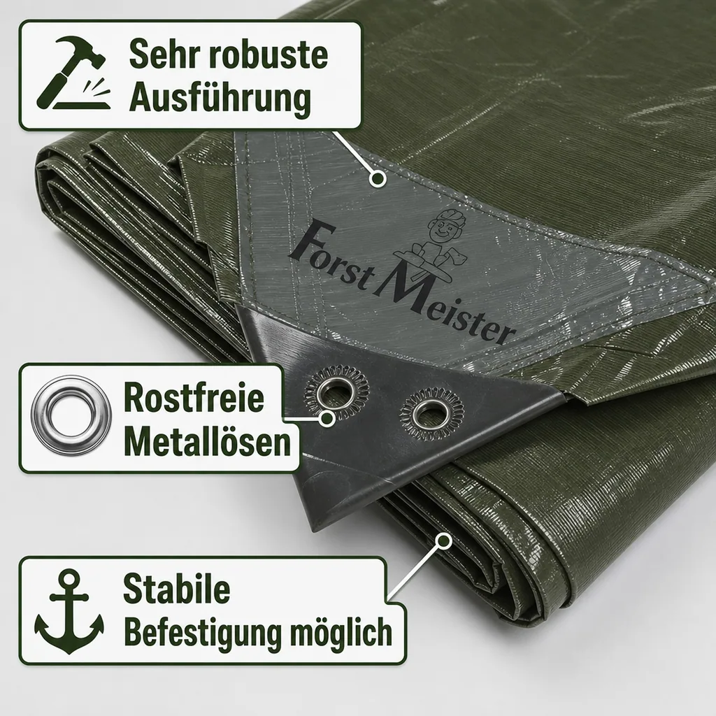 Abdeckplane, Grün, 3 x 4 m, 80 g