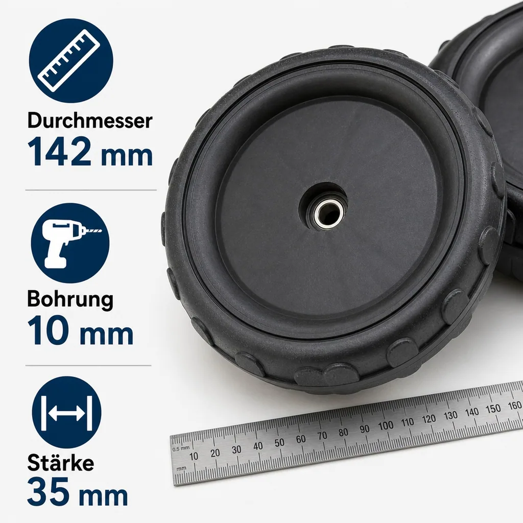 Ersatzräder für Kehrmaschine, 2 Stück