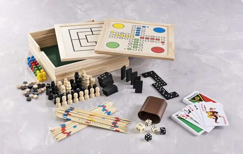 Spielesammlung in Holzbox