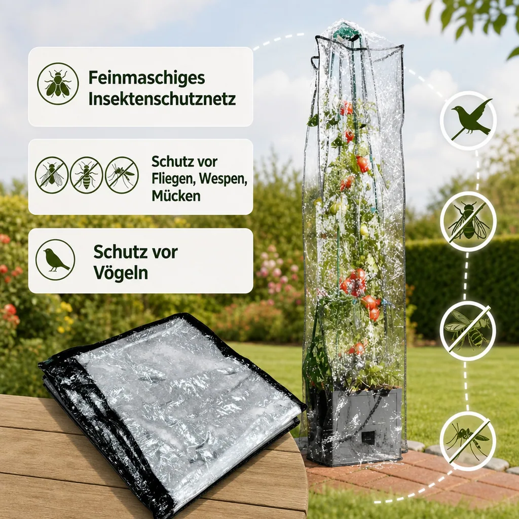 Netzcover "Maxitom" für Pflanzturm mit Rankgitter