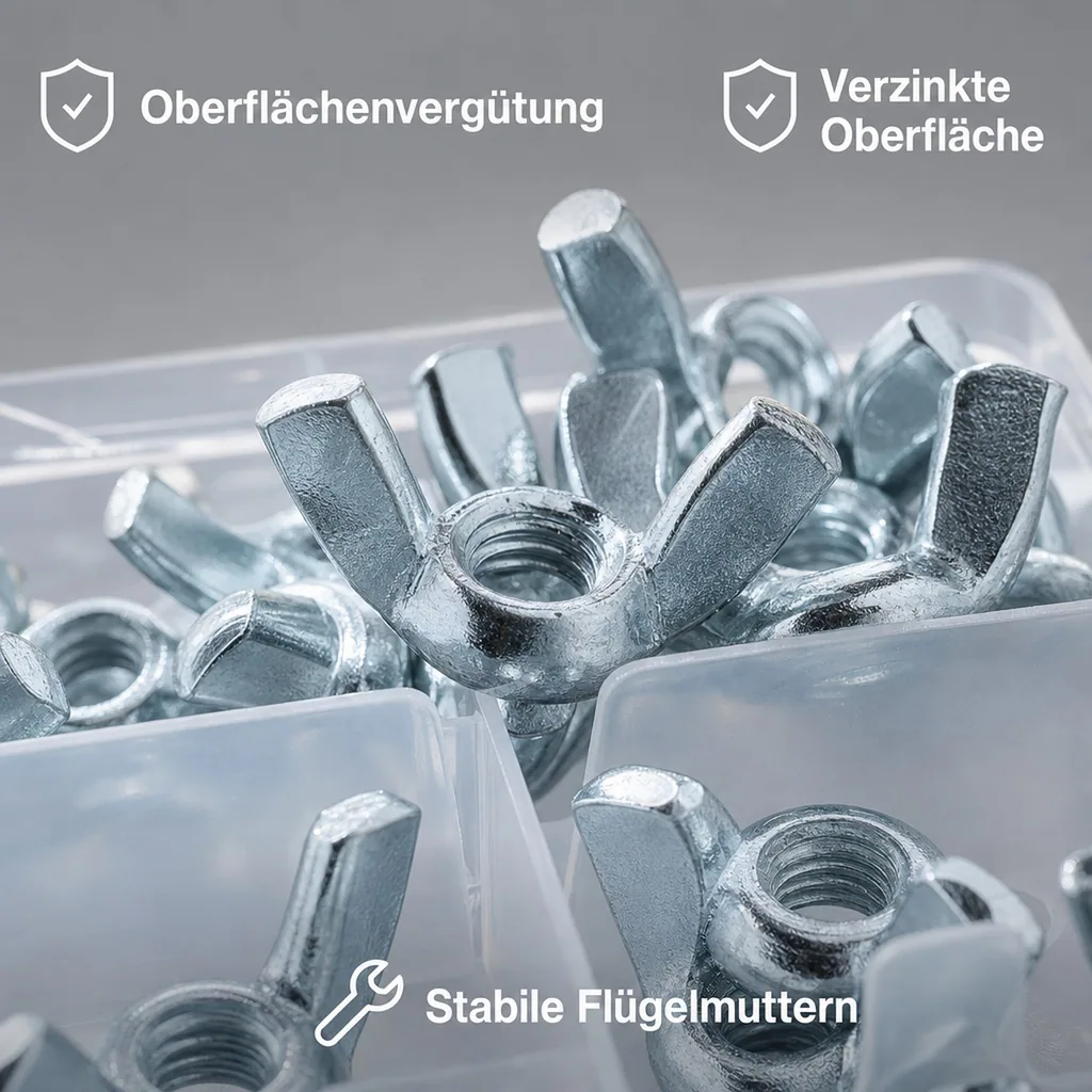 Flügelmuttern-Sortiment, 75-tlg.