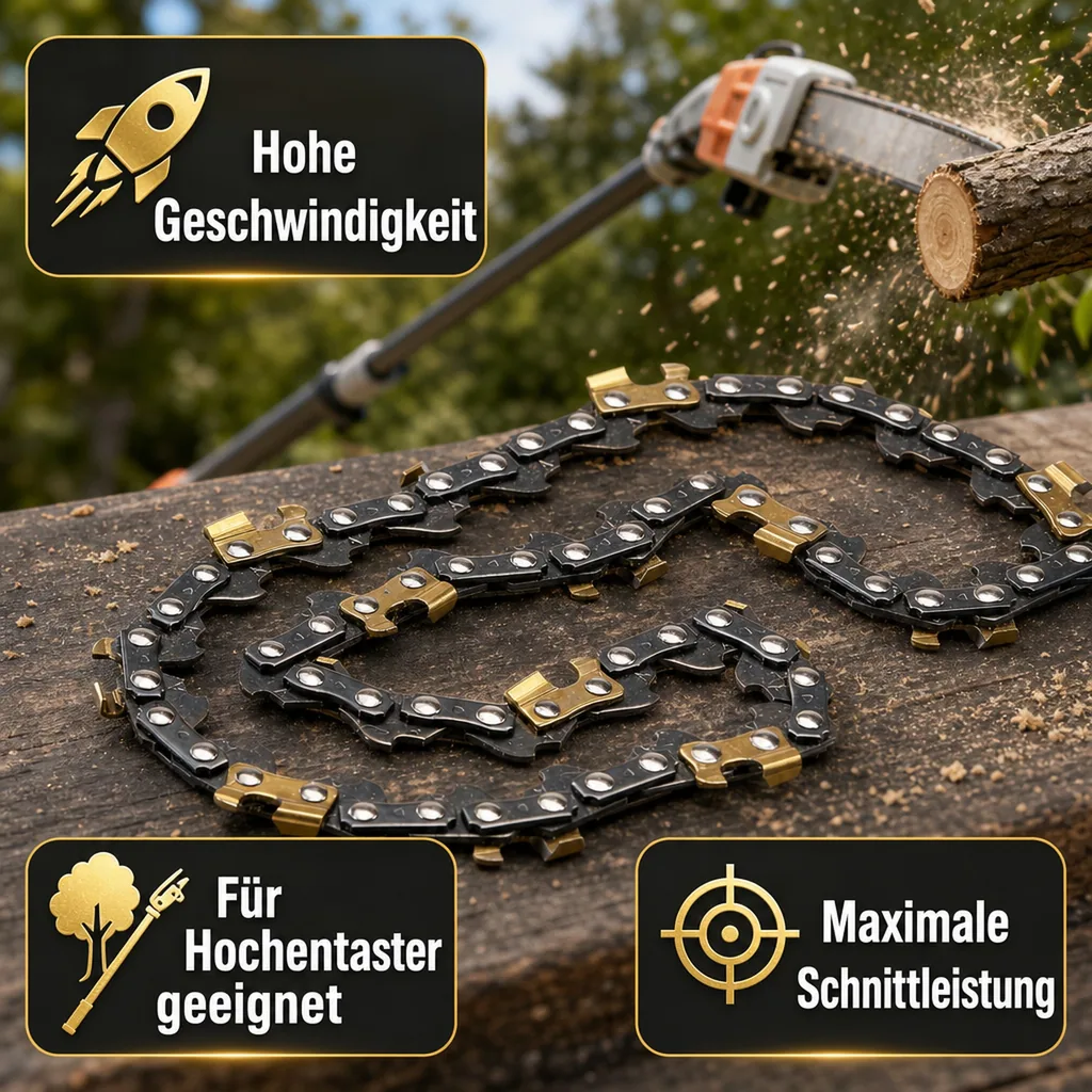 Titan-Sägekette für 20 cm Schwert, 33 Glieder, Stärke 1,1 mm, Teilung 3/8"