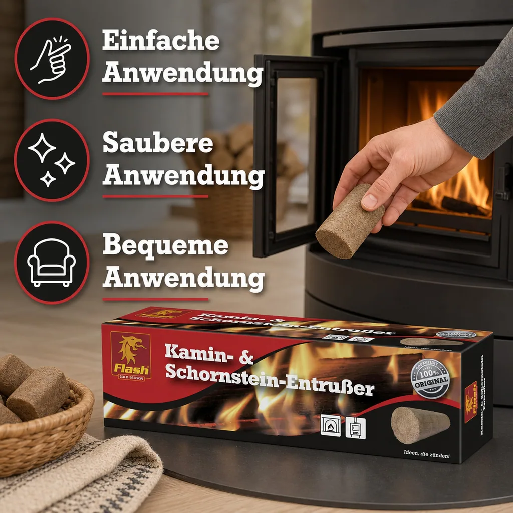 Kamin-/ Schornstein - Entrußer, einfach, sauber und bequem