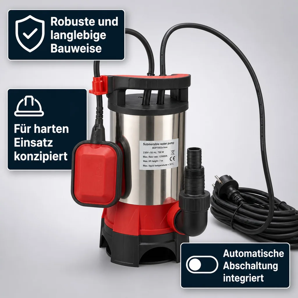 Schmutzwasser-Tauchpumpe STPK750, 750 Watt
