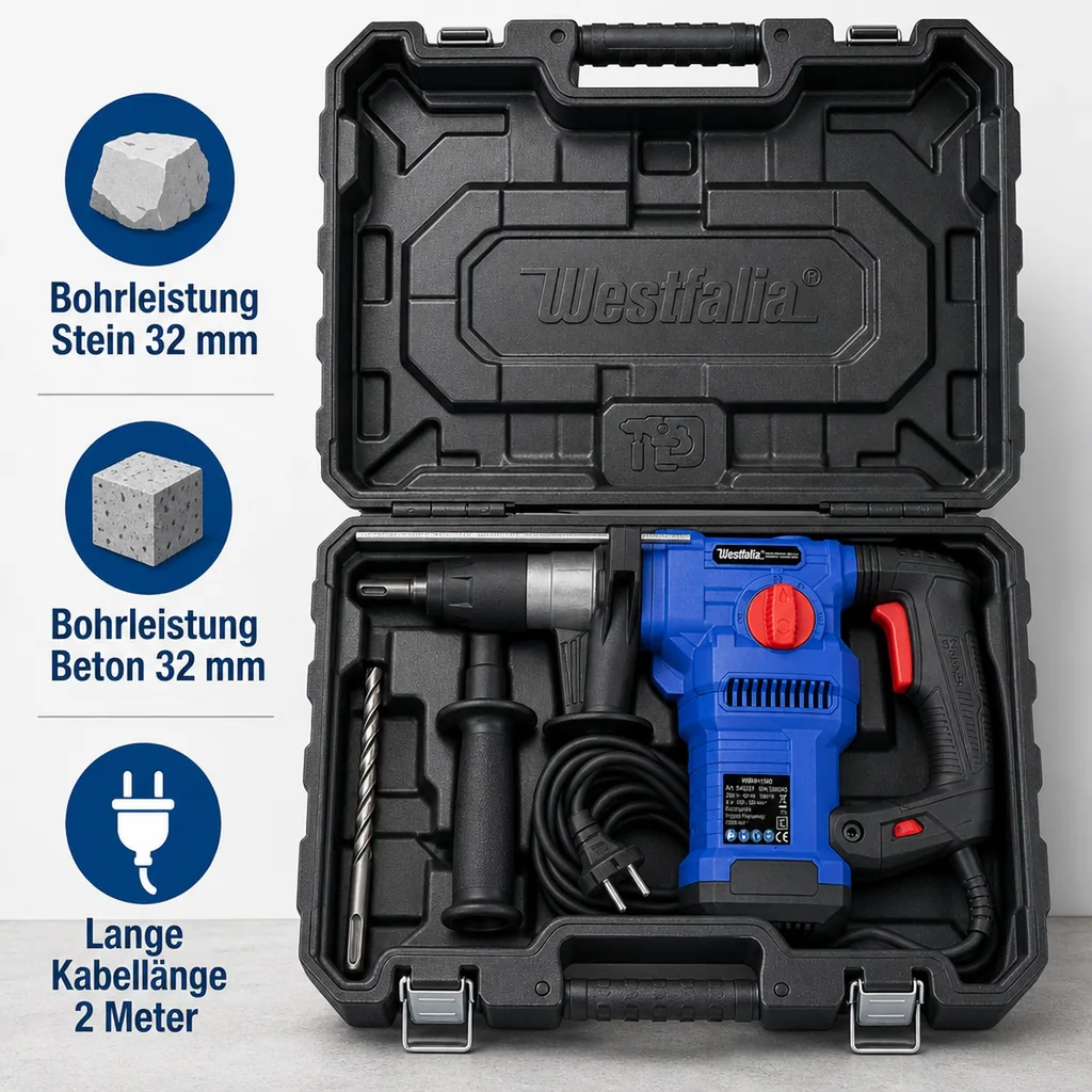 Bohr- und Meißelhammer WBMH1500, SDS-Plus