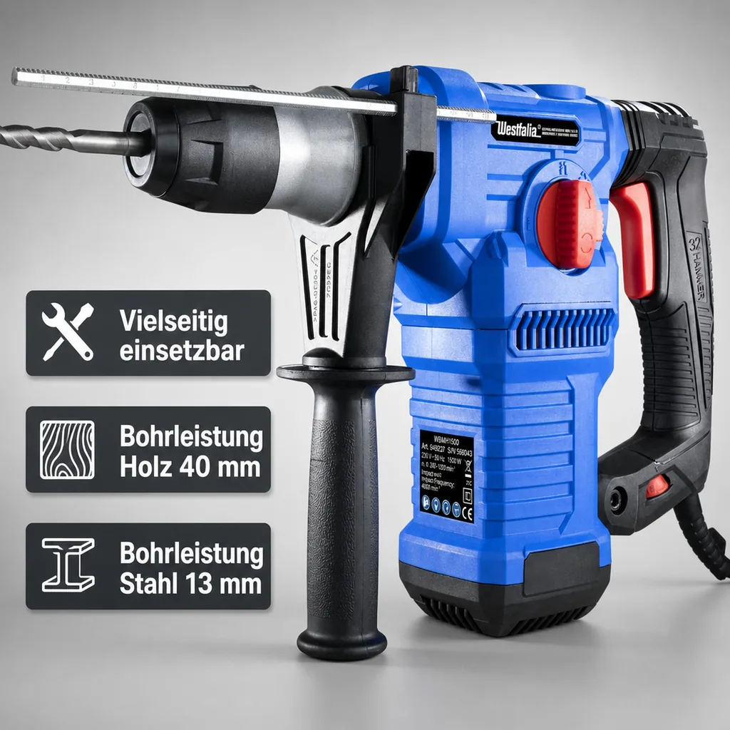 Bohr- und Meißelhammer WBMH1500, SDS-Plus