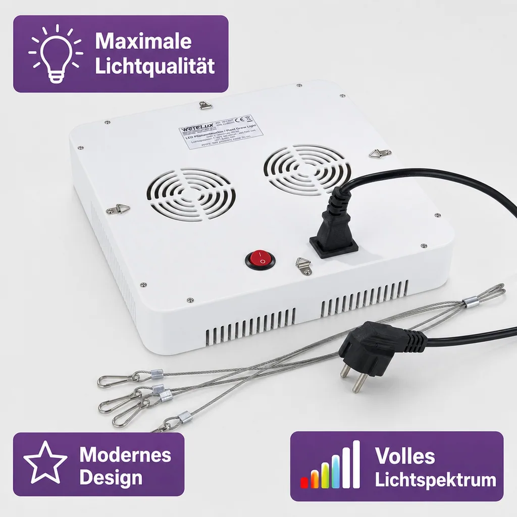 Pflanzenlicht LED Leuchte 80 Watt, eckig