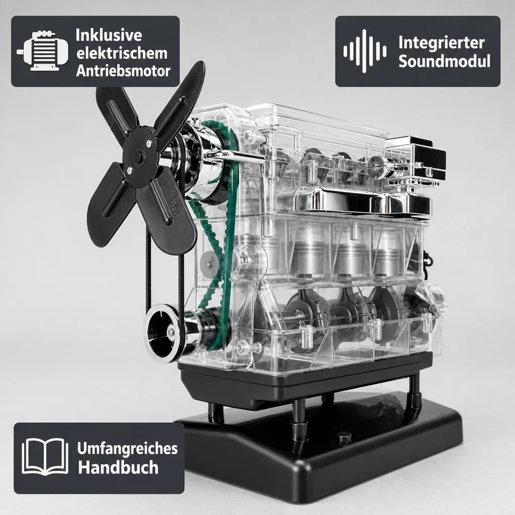 Der große Technikbausatz 4-Zylinder-Motor