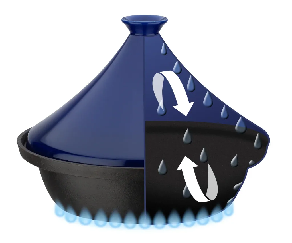 Tajine 2-farbig, blau - orientalische Pfanne mit Deckel