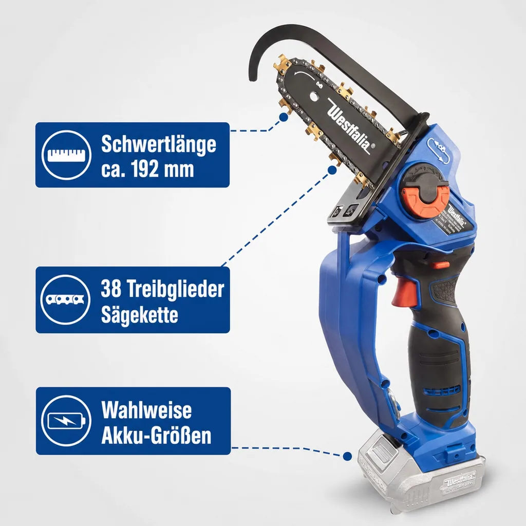 Akku-Einhand-Powersäge, X-SAW PRO, 18 Volt, Li-Ion (Akku, Ladegerät und Verlängerungshandle sind nicht enthalten)