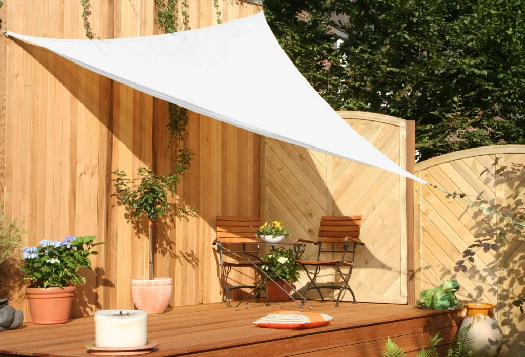 Dreieck-Sonnensegel HDPE grau 360 x 360 x 360cm