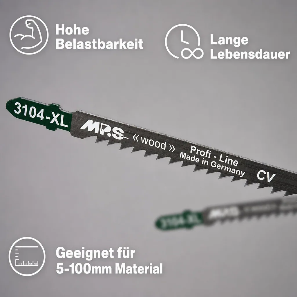 CV-Stichsägeblatt kreuzgeschliffen und geschränkt, GL 150/VL 130 mm, ZT 4,0mm/ 6TPI, 5er Pack
