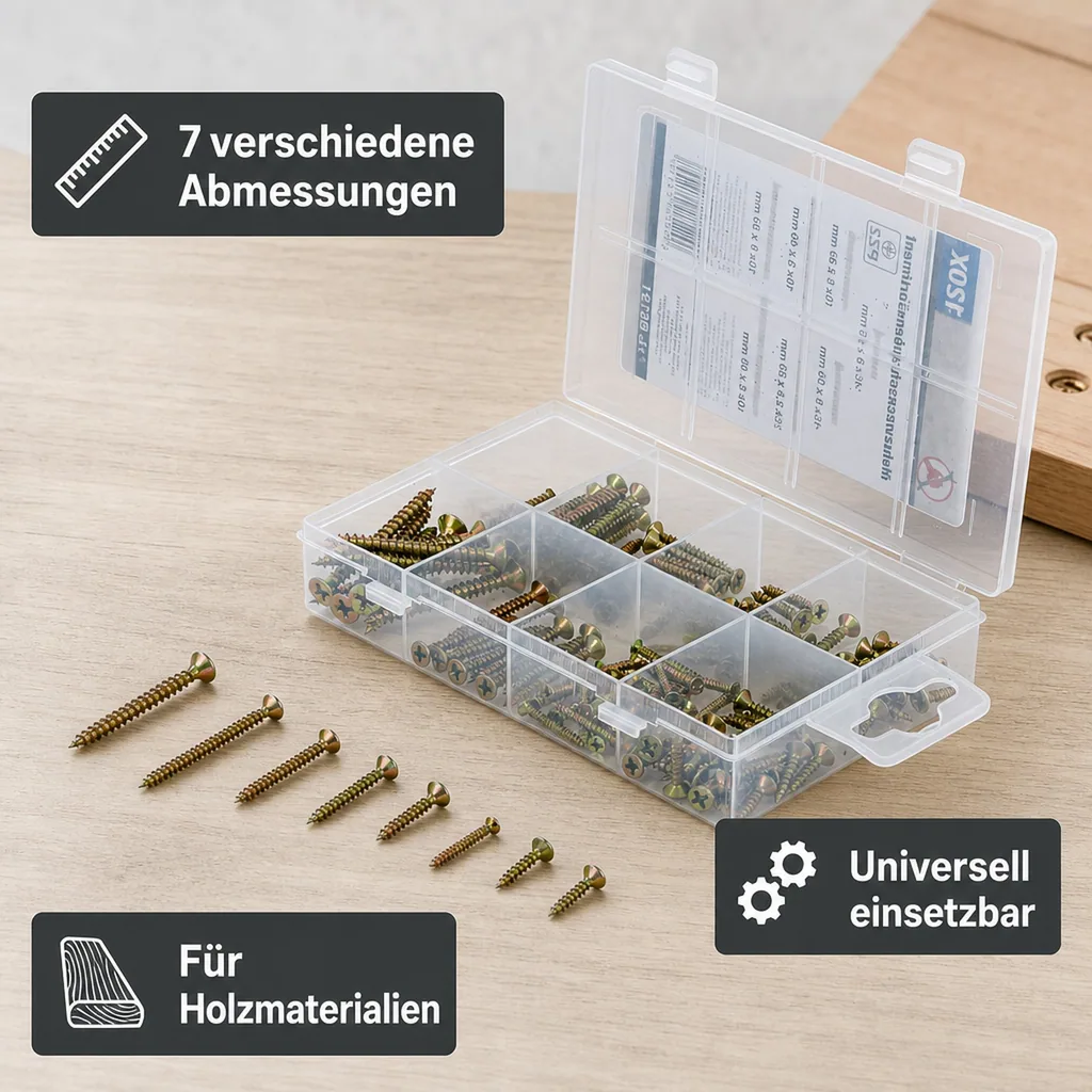 Mehrzweckschrauben-Sortiment, 120-tlg.