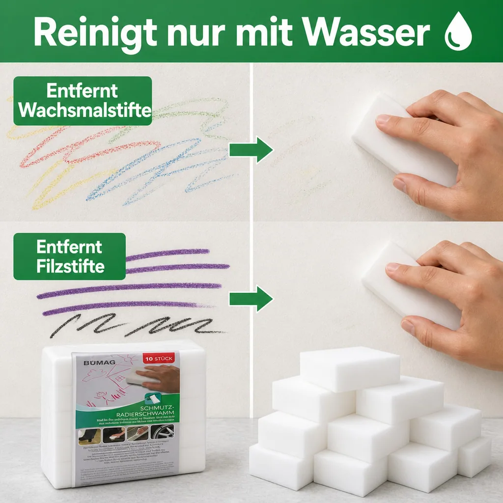 Schmutz-Radierschwamm, 10er-Set, Weiß