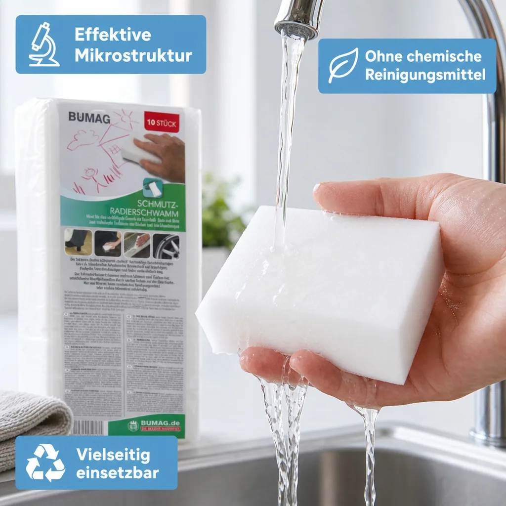 Schmutz-Radierschwamm, 10er-Set, Weiß