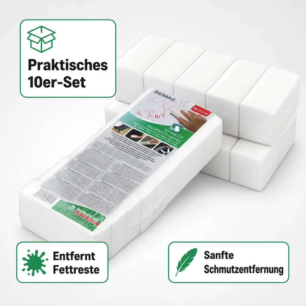 Schmutz-Radierschwamm, 10er-Set, Weiß