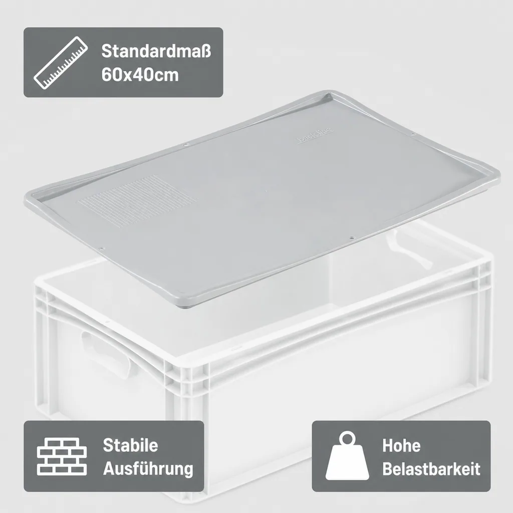 Eurobox Auflagedeckel 60x40cm grau