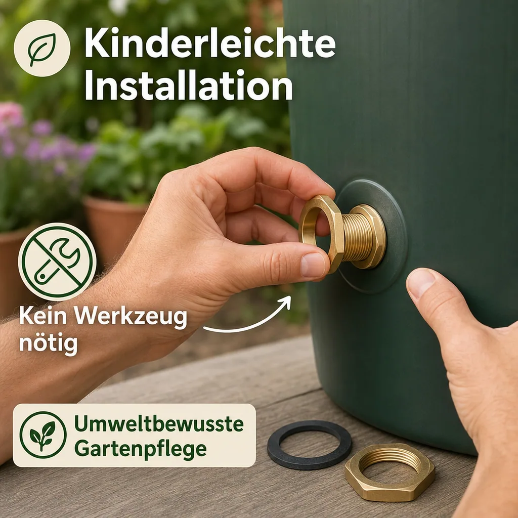 Regentonnendurchführung 3-teilig - 1" x 3/4"