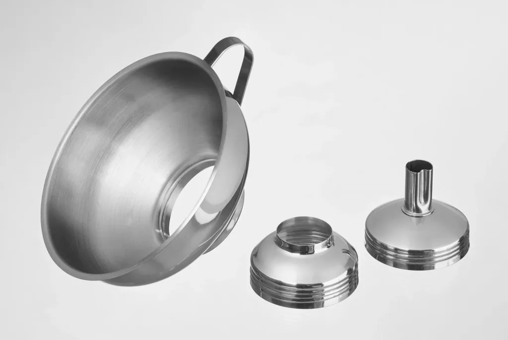 Edelstahl Universal-Trichter 3in1, 3-teilig - Weithalstrichter, Marmeladentrichter, Flaschentrichter