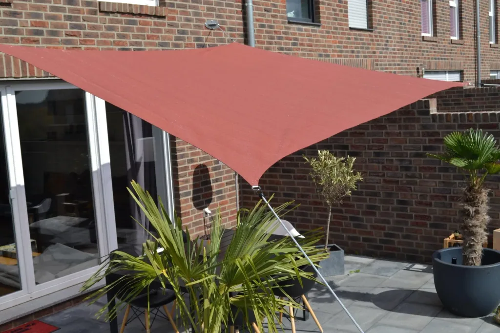 Viereck-Sonnensegel HDPE terracotta 250 x 300cm