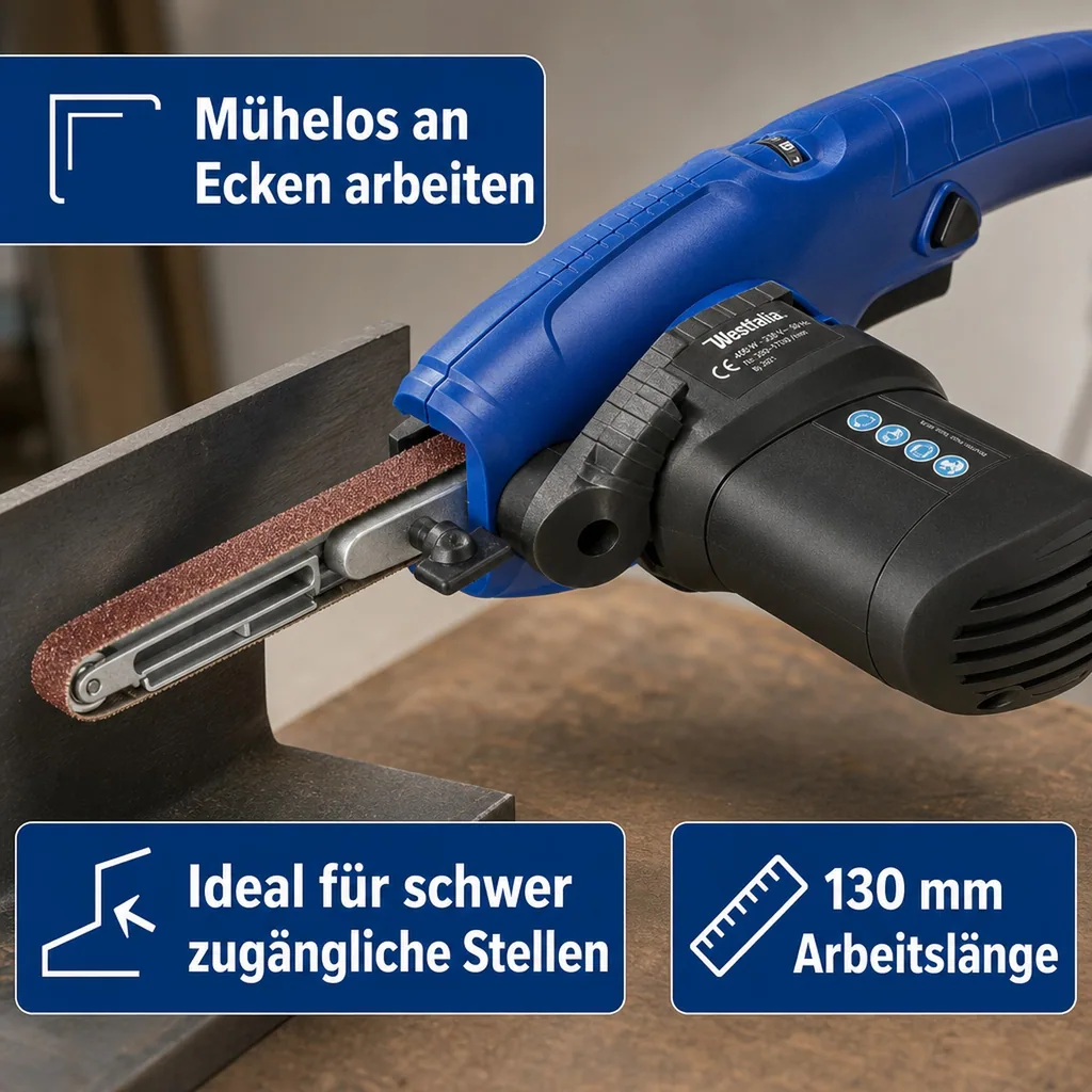 Elektrische Feile 400 W mit 12 Schleifbändern