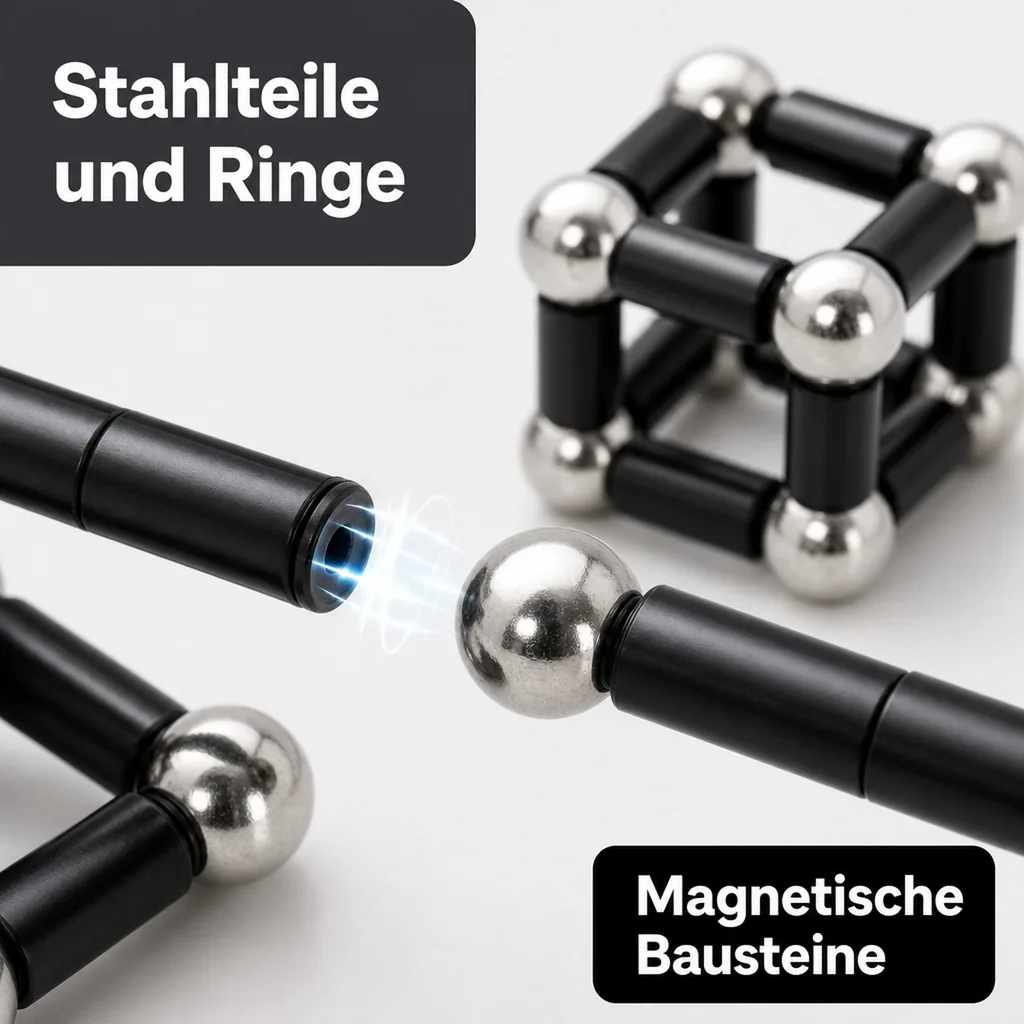 Magnetischer Kugelschreiber in der Farbe: schwarz