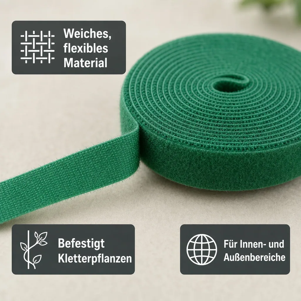 Pflanzenbinder-Klettband, 5 m, grün