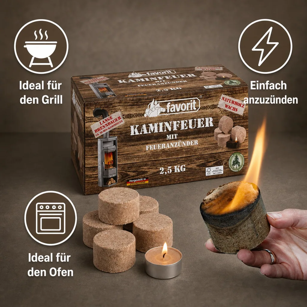 Kaminfeuer Anzünder XXL, 2,5 kg