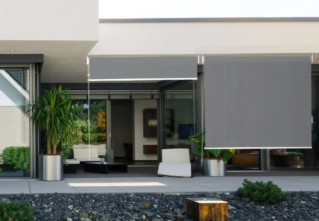 Sonnenrollo HDPE, grau, 100 x 240 cm