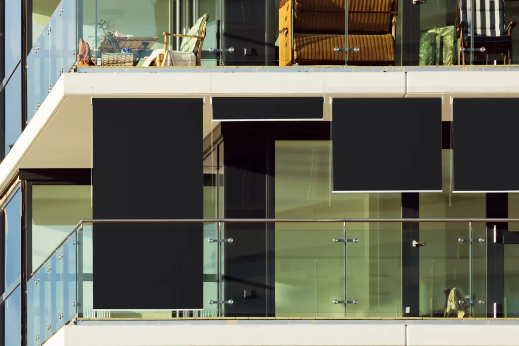 Sonnenrollo HDPE, schwarz, 100 x 240 cm