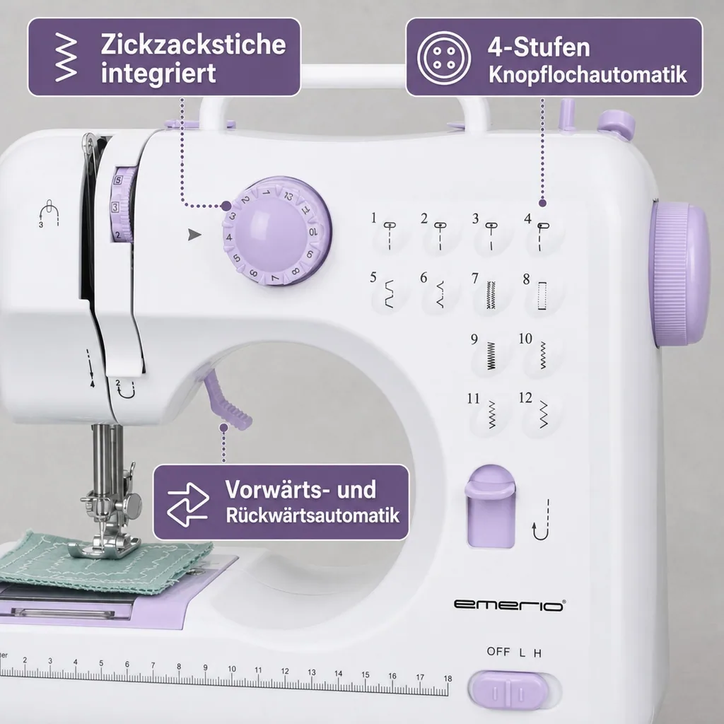 Nähmaschine mit 12 Stichprogrammen