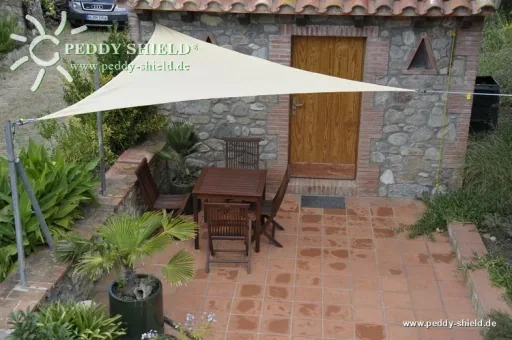 Dreieck-Sonnensegel HDPE creme weiss 300 x 300 x 300cm