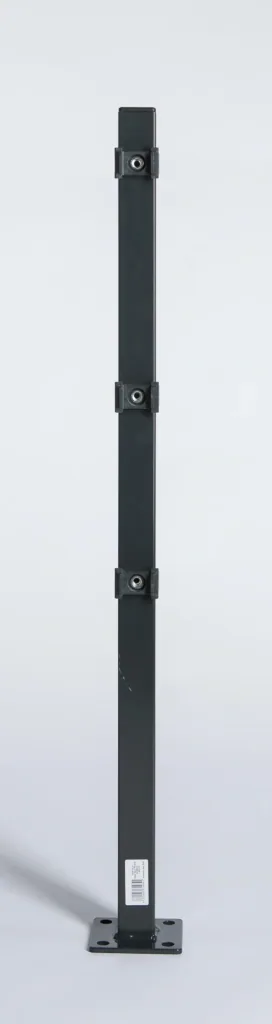Pfosten mit Fuß, Montageplatte integriert, anthrazit, 1300 x 40 x 40 mm