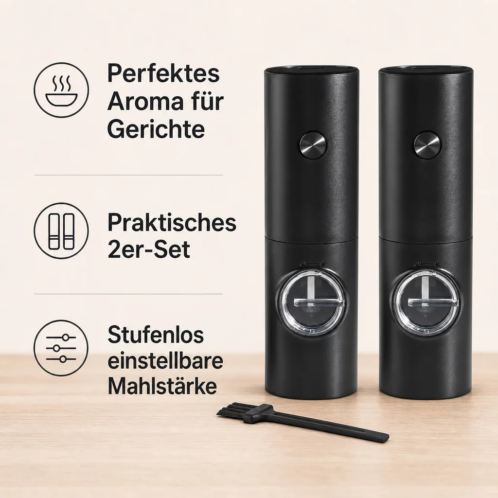 Elektrische Salz- und Pfeffermühle, 2er-Set