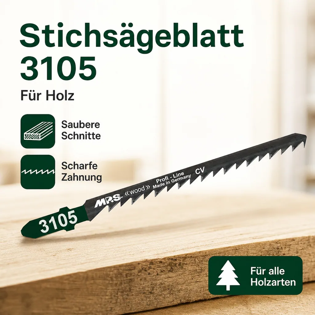 CV-Stichsägeblatt kreuzgeschliffen und geschränkt, GL 100/VL 75 mm, ZT 4,0 mm/6TPI, 5er Pack