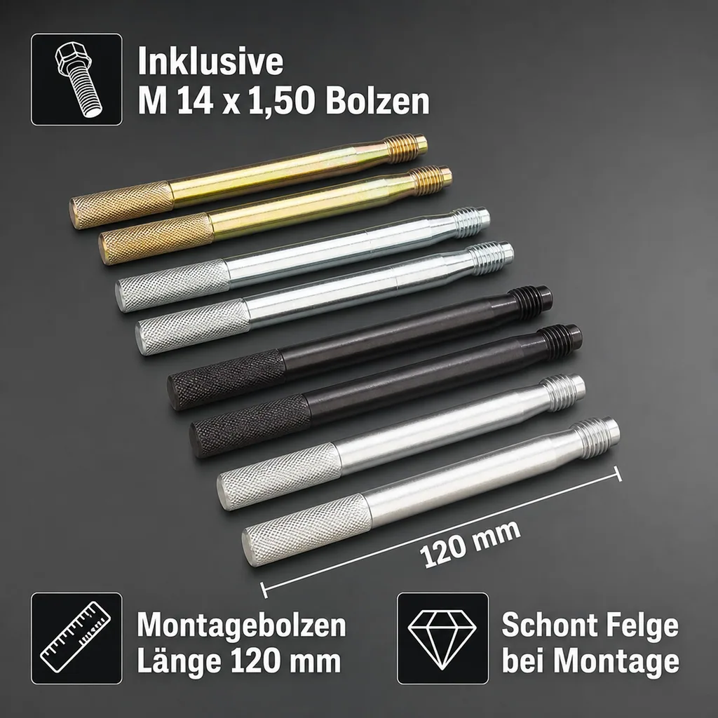 Rad Montagehilfe Fixierbolzen, 8-teiliges Set