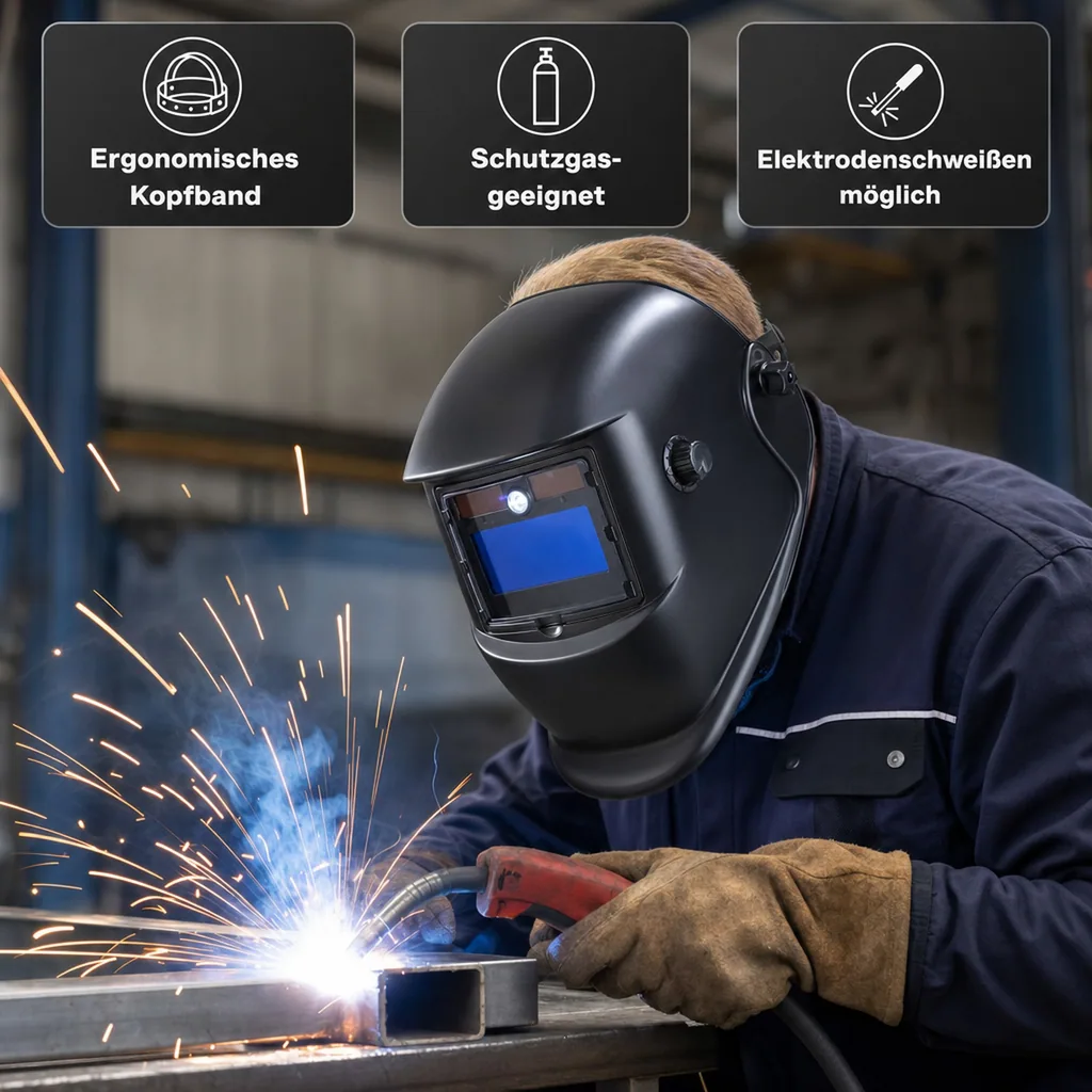 Automatik Schweißhelm mit Zusatz LED