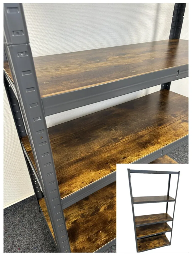 Schwerlastregal mit 5 MDF-Böden in Holzoptik