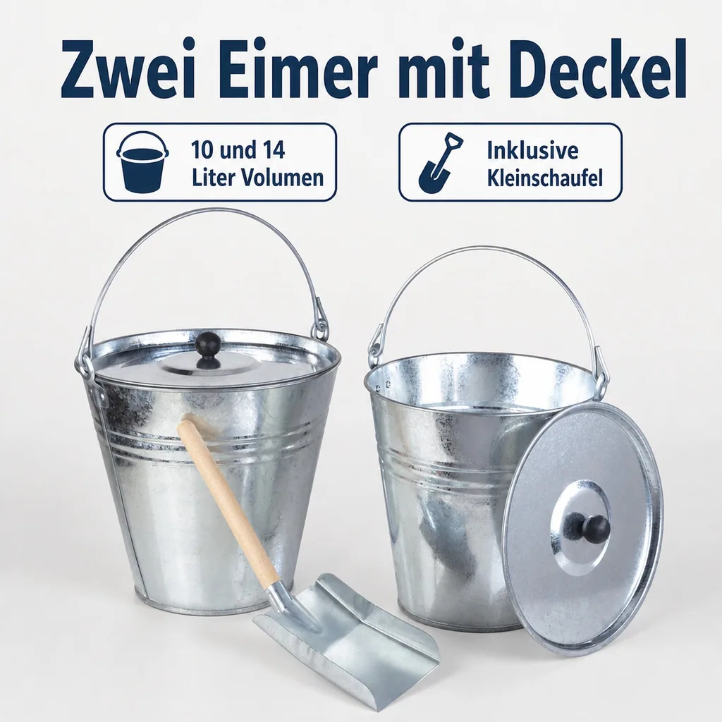 Zinkeimer Set, 5-teilig