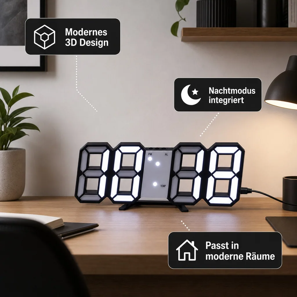 3D LED-Uhr