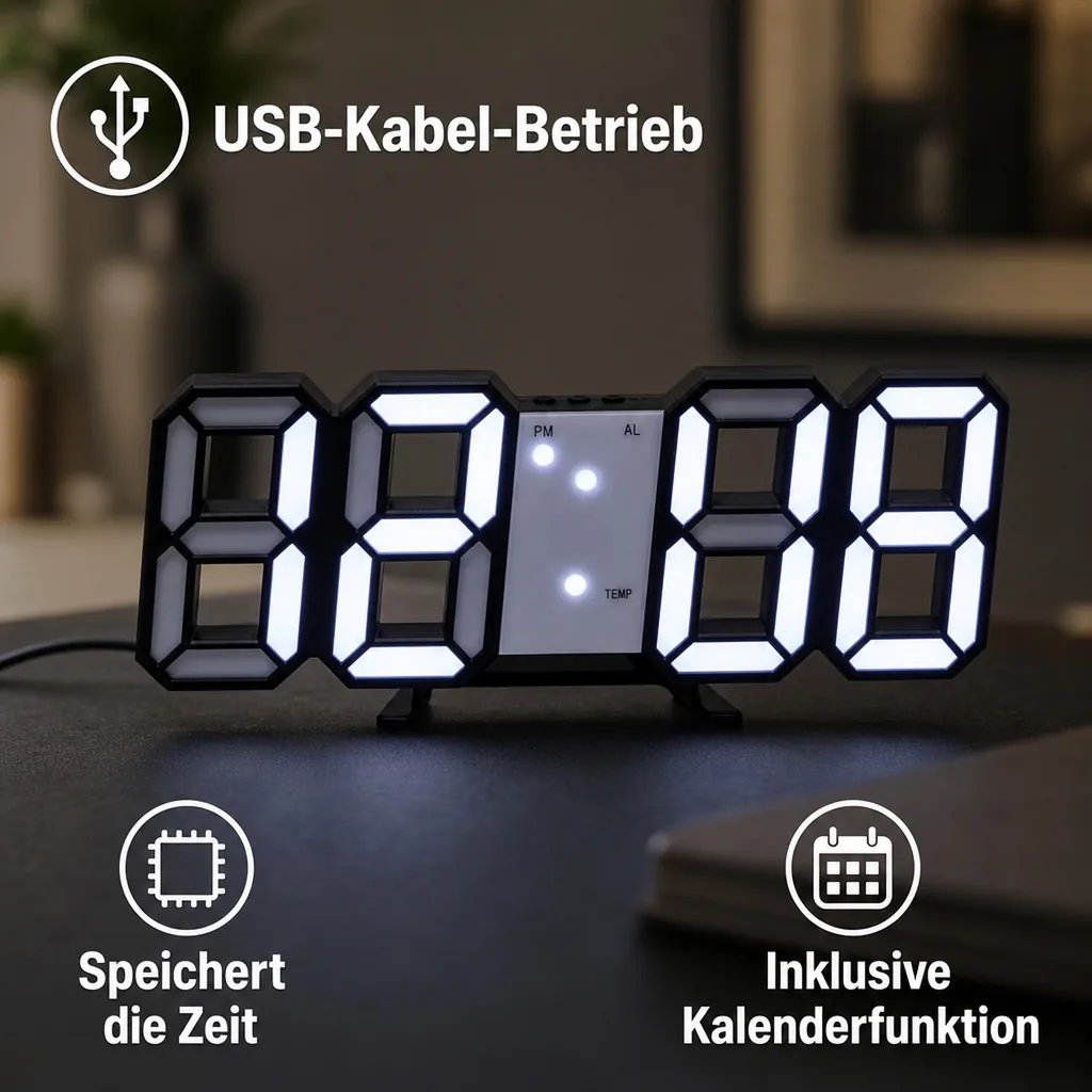 3D LED-Uhr