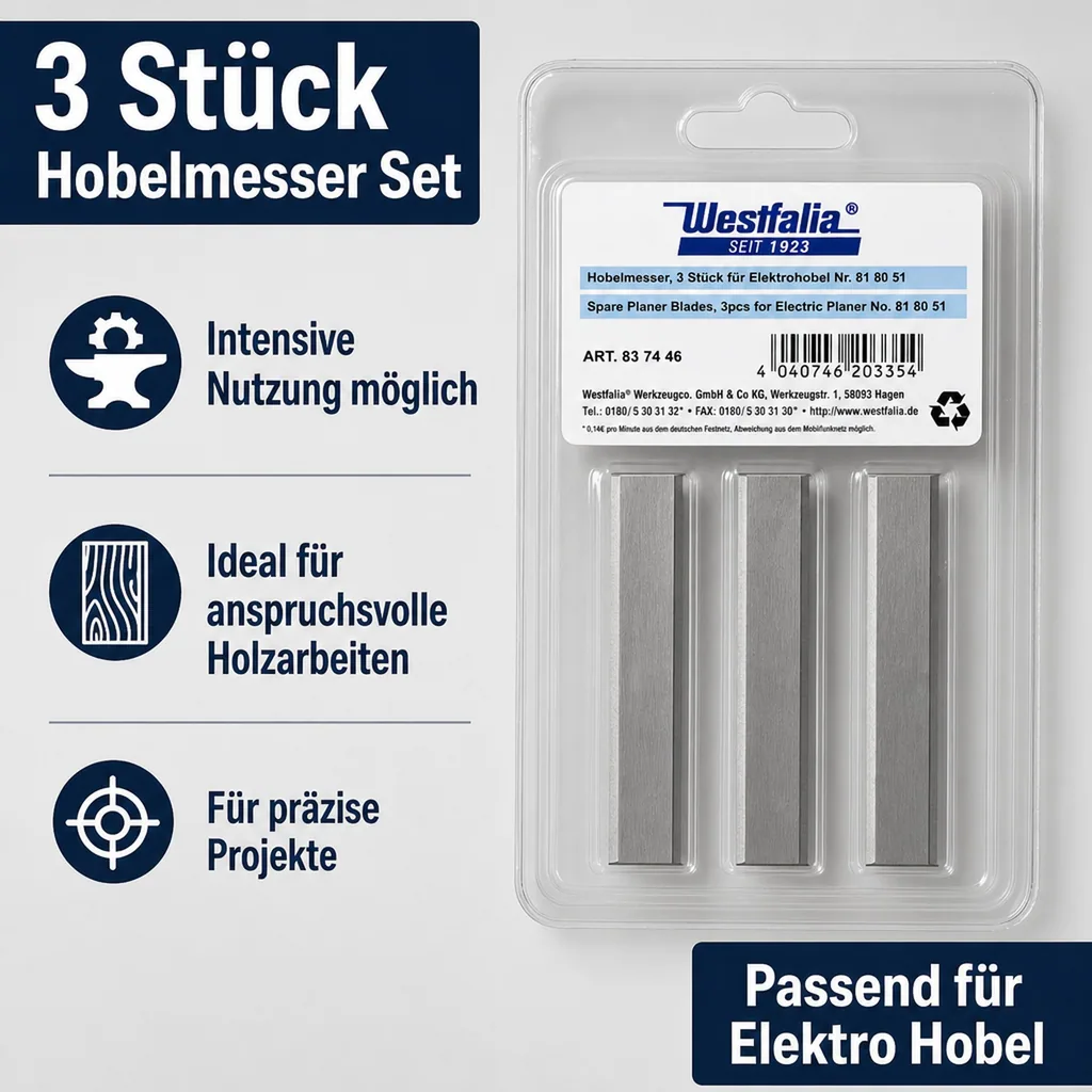 Ersatz Hobelmesser 3 Stück für Elektro - Hobel