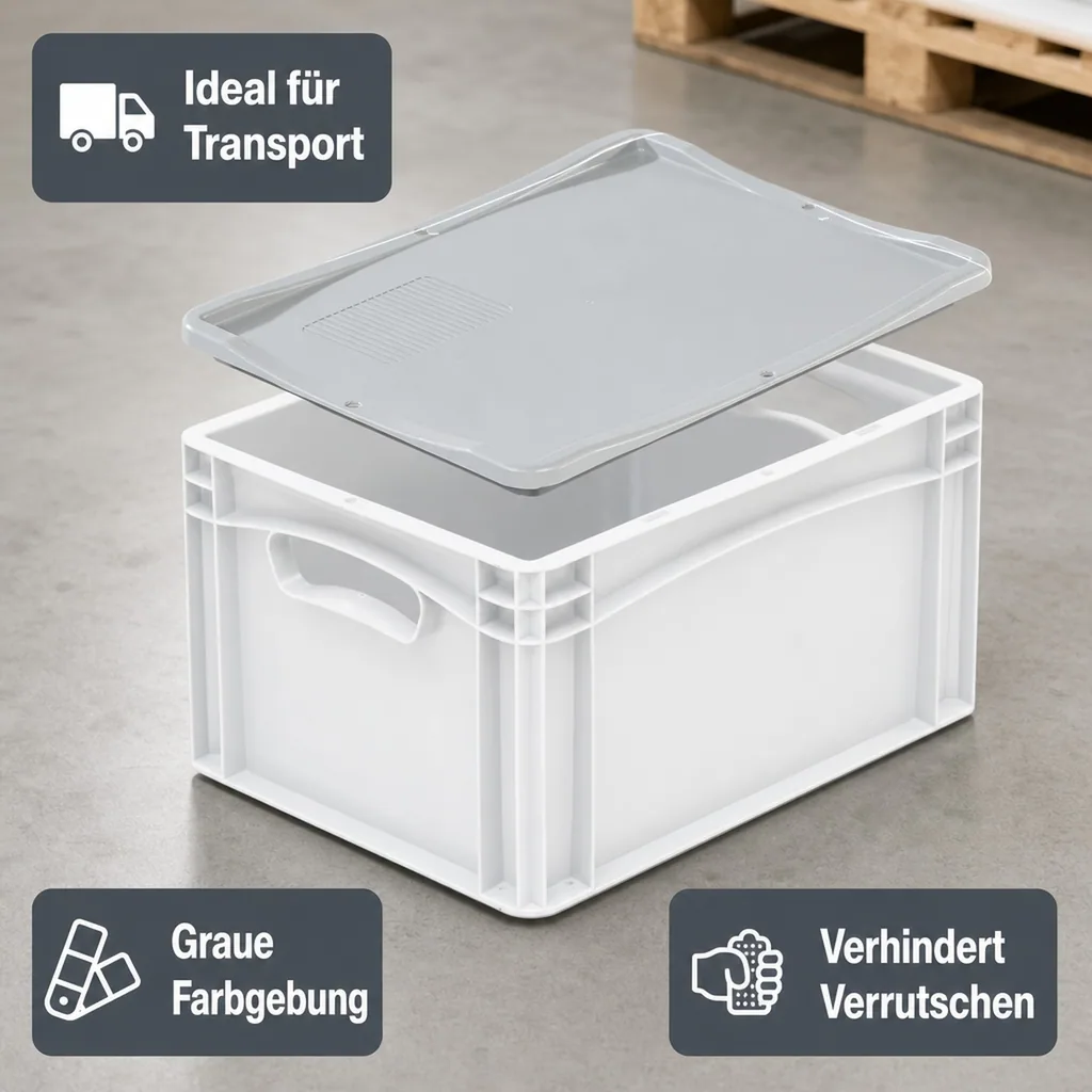 Eurobox Auflagedeckel 40x30cm grau