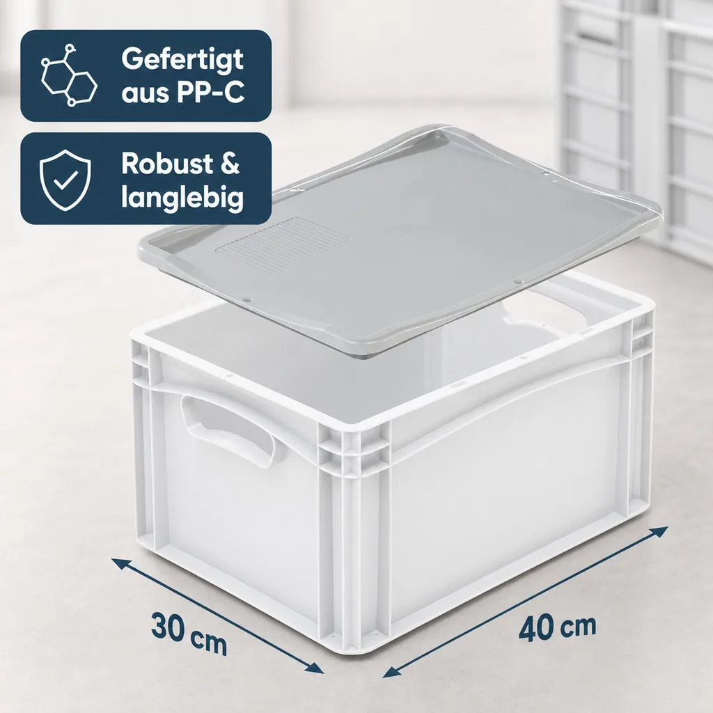 Eurobox Auflagedeckel 40x30cm grau